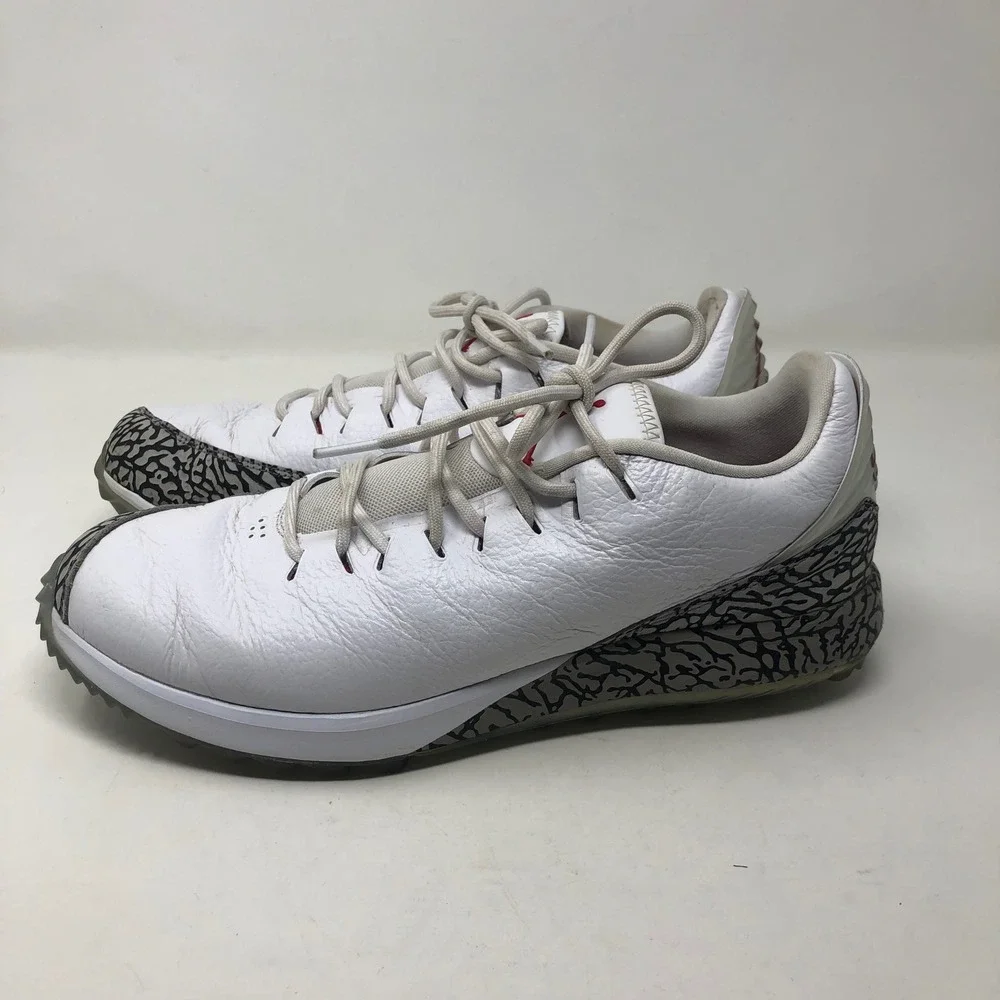 Jordan ADG Golf Shoes Mens‎ 8.5 White Cement AR7995-100 Elephant Print Leather